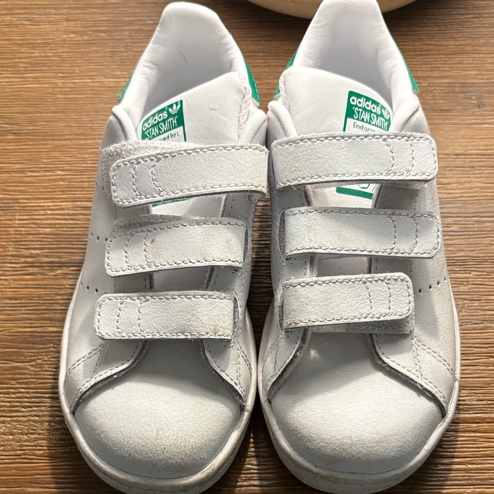 Adidas Toddler Stan Smith White and Green Sneakers